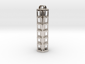 Tritium Lantern 5E (3x50mm/stacked 3x25mm Vials) in Rhodium Plated Brass