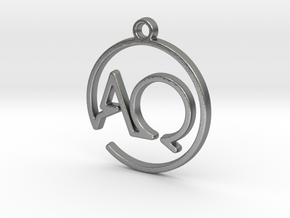 A & Q Monogram Pendant in Natural Silver