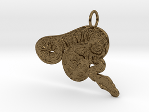 Python Pendant in Polished Bronze
