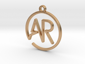 A & R Monogram Pendant in Natural Bronze