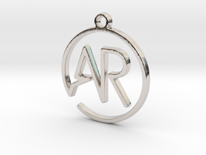 A & R Monogram Pendant in Platinum