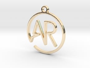 A & R Monogram Pendant in 14k Gold Plated Brass