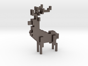 MALE Deer in Polished Bronzed Silver Steel