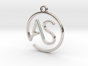 A & S Monogram Pendant in Platinum