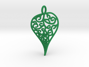 Fine Twisted Leaf Pendant in Green Processed Versatile Plastic
