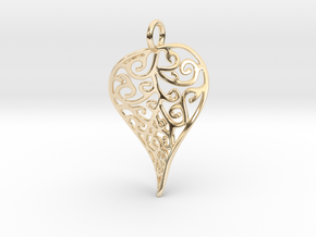 Fine Twisted Leaf Pendant in 14K Yellow Gold