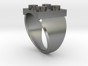 Lego-inspired Ring in Natural Silver: 10 / 61.5