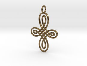 Celtic Round Cross Pendant in Polished Bronze