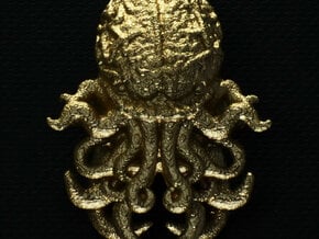 Cthulhu Pendant in Silver and Steel in Polished Bronzed Silver Steel