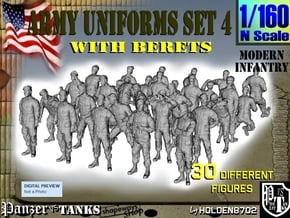 1-160 Army Modern Uniforms Set4 in Smoothest Fine Detail Plastic