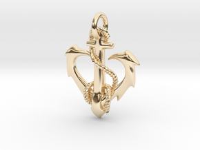 anchor heart in 14k Gold Plated Brass