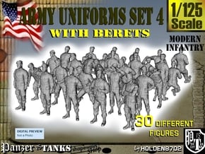 1-125 Army Modern Uniforms Set4 in Tan Fine Detail Plastic