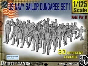 1/125 US Navy Dungaree Set 1 in Tan Fine Detail Plastic