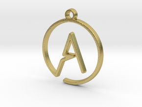 A Monogram Pendant in Natural Brass