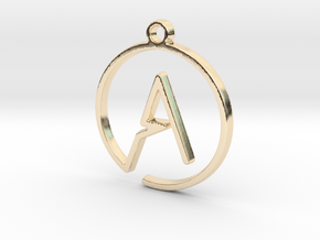 A Monogram Pendant in 14k Gold Plated Brass