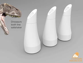 Dinosaurs Tooth line Saltshaker in White Natural Versatile Plastic
