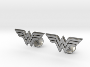 Wonder Woman Cufflinks in Natural Silver