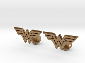 Wonder Woman Cufflinks in Natural Brass