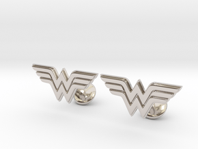 Wonder Woman Cufflinks in Rhodium Plated Brass