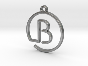 B Monogram Pendant in Natural Silver