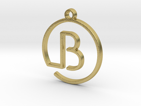 B Monogram Pendant in Natural Brass