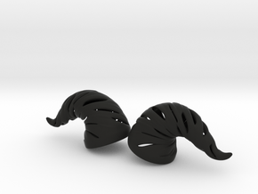 Wraith Demon Horns: Small Human Size in Black Natural Versatile Plastic