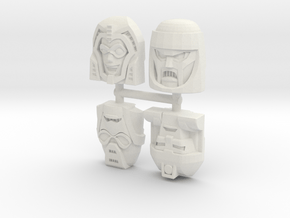 Gobots Renegade Faces Four Pack in White Natural Versatile Plastic