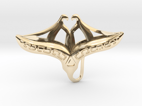 Ray Fish Tribal in 14k Gold Plated Brass