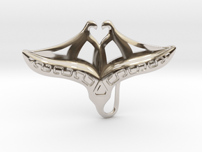 Ray Fish Tribal in Rhodium Plated Brass