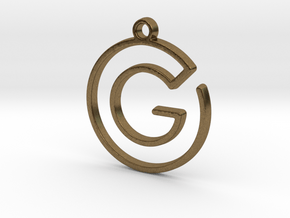 "G continuous line" Monogram Pendant in Natural Bronze