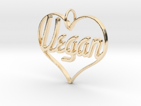 Vegan Heart Pendant in 14k Gold Plated Brass