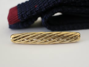 Skeleton Helix Tie Clip in Polished Brass