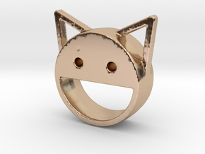 happy cat in 14k Rose Gold Plated Brass