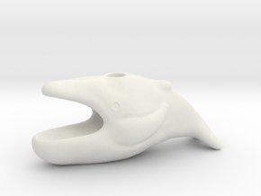 Hump whale flower pot in White Natural Versatile Plastic