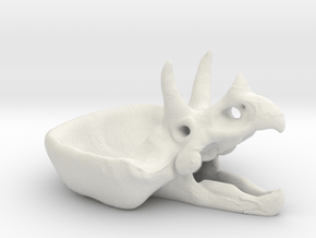Triceratops Head skull flower pot in White Natural Versatile Plastic
