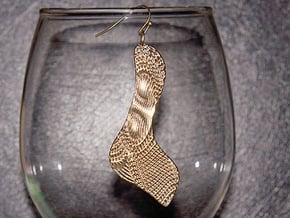 Texture Earring #3 in Natural Brass