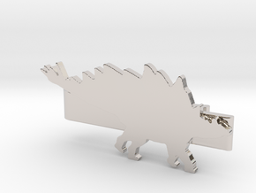 Stegosaurus Tie Clip in Platinum