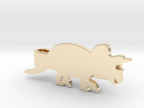 Triceratops Tie Clip in 14K Yellow Gold