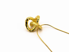 DRAGON Soft Solid, Pendant. Strong Pure.  in 18k Gold Plated Brass