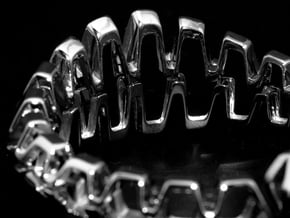 HD Bracelet, Medium Size, d=65. Strong, Bold, Uniq in Polished Silver: Medium