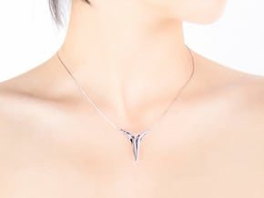 YOUNIVERSAL Smooth & Sharp, Pendant in Rhodium Plated Brass