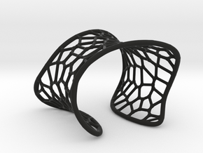 Voronoi Cuff Bracelet in Black Natural Versatile Plastic