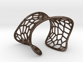 Voronoi Cuff Bracelet in Polished Bronze Steel