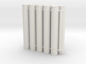 1/16 105mm Ammo in Transport Cases (x10) in White Natural Versatile Plastic