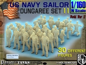 1-160 US Navy Dungaree Set 11 in Tan Fine Detail Plastic