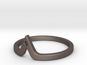 Corner Ring in Polished Bronzed Silver Steel