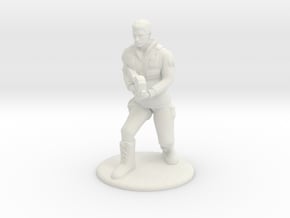 Soldier Crouching With P90- 20 mm in White Natural Versatile Plastic