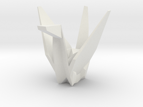 3D Origami Crane in White Natural Versatile Plastic