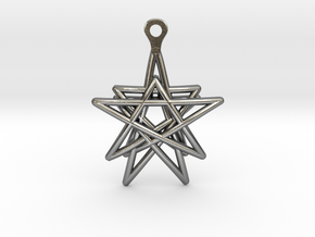 3D Printed Star in the Universe Earrings by bondsw in Polished Silver