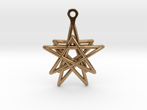 3D Printed Star in the Universe Earrings by bondsw in Polished Brass